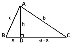 Das Dreieck △ABC für Herons Formel