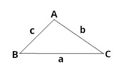Dreieck △ABC und die Seiten a, b, c